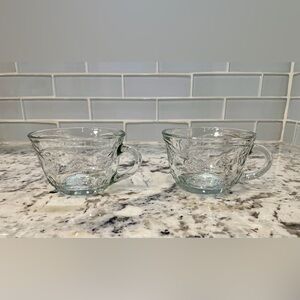 Vintage Anchor Hocking Savannah Clear Glass Punch/Tea Cups (2)